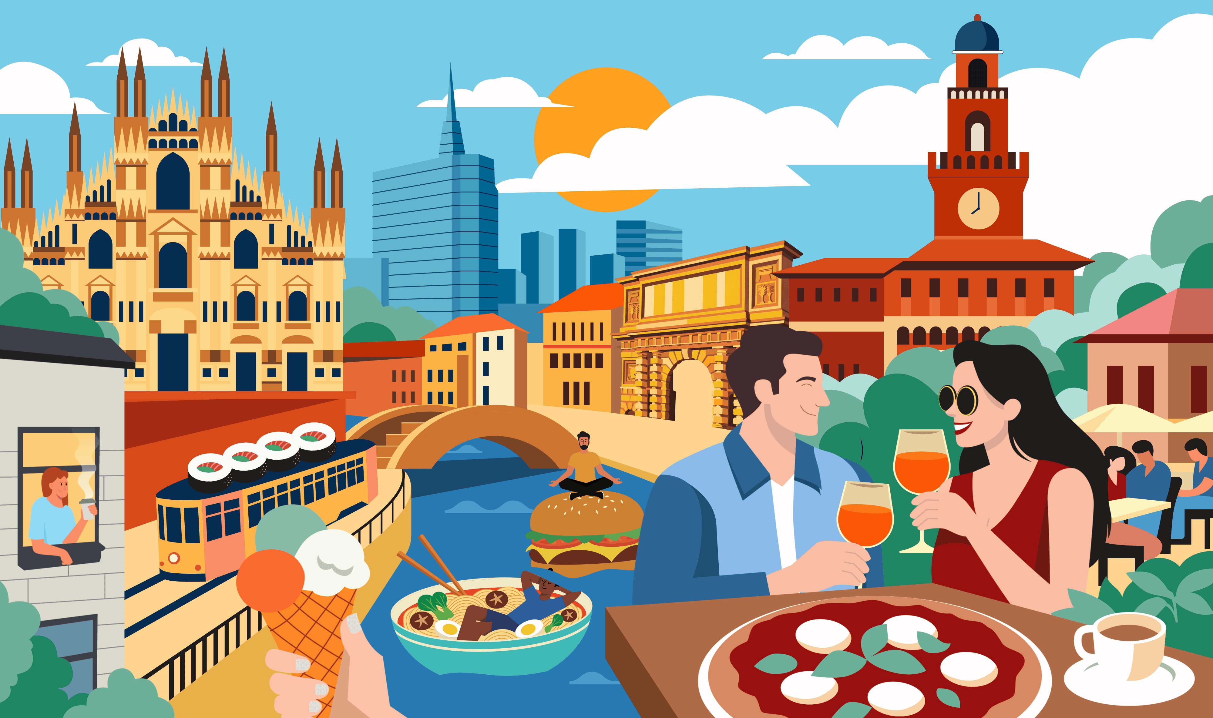 Illustrazione animata di Milano presente sul sito ZeepUp