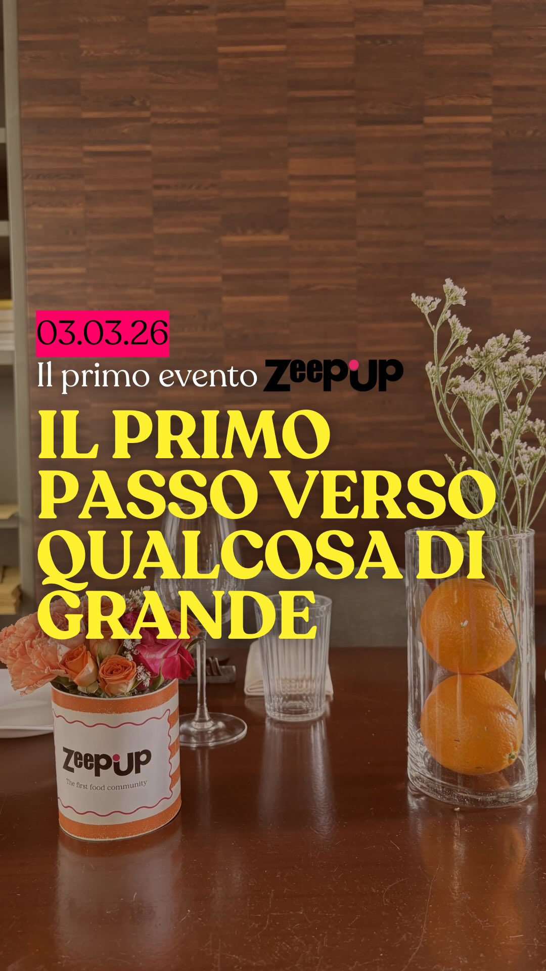 Grafica del primo evento ZeepUp del 3 marzo 2026